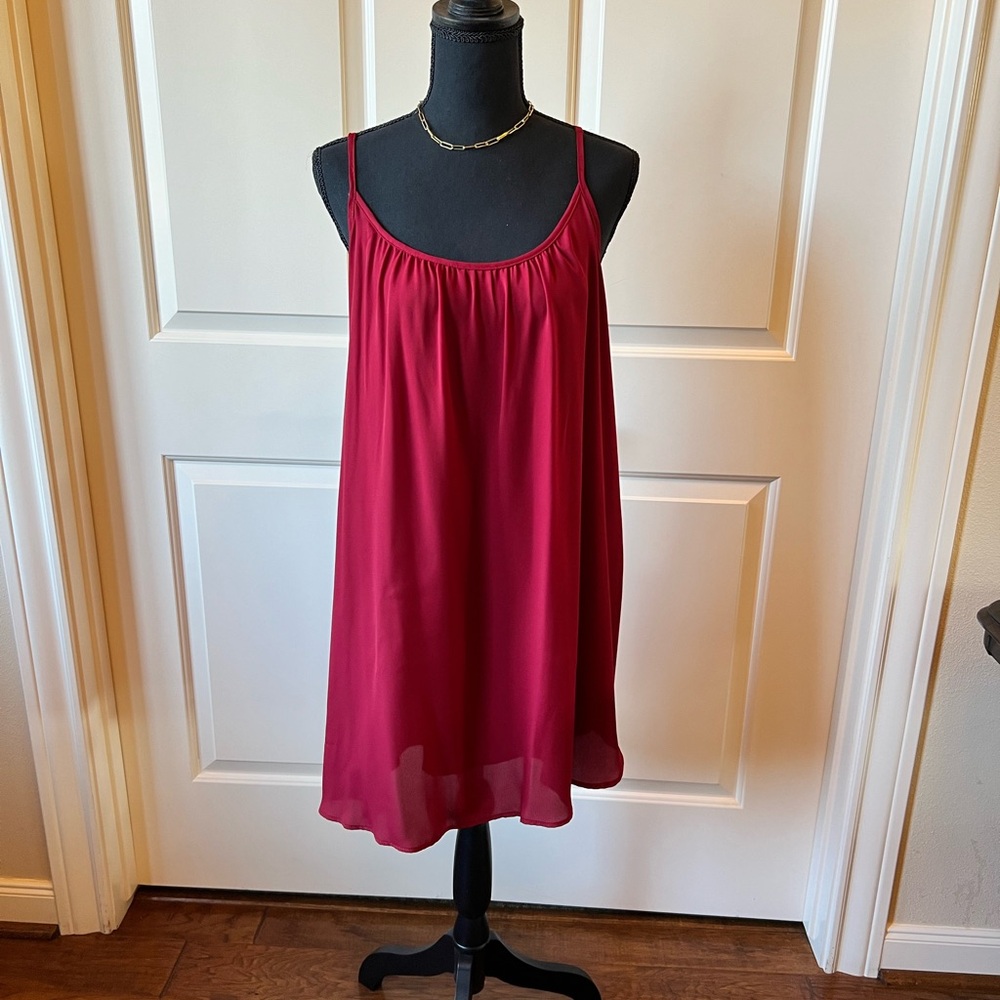 Burgundy Mini Slip Dress NWT